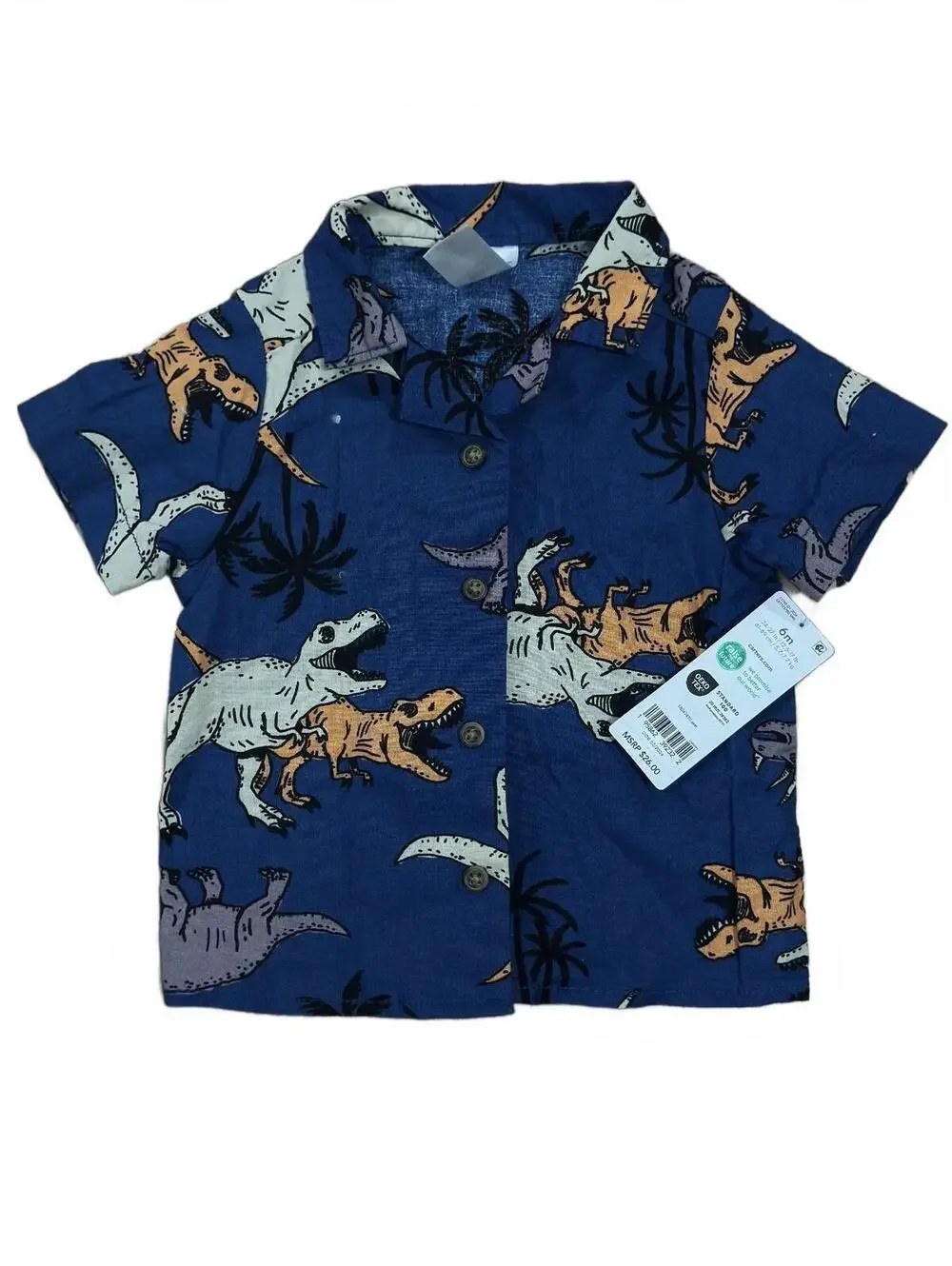 Carter's Baby Boys' Dinosaur Print Button-Up Shirt 6 Months